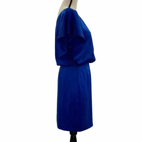 JESSICA Simpson Blue One Shoulder Mini Dress 4 - Picture 4 of 15